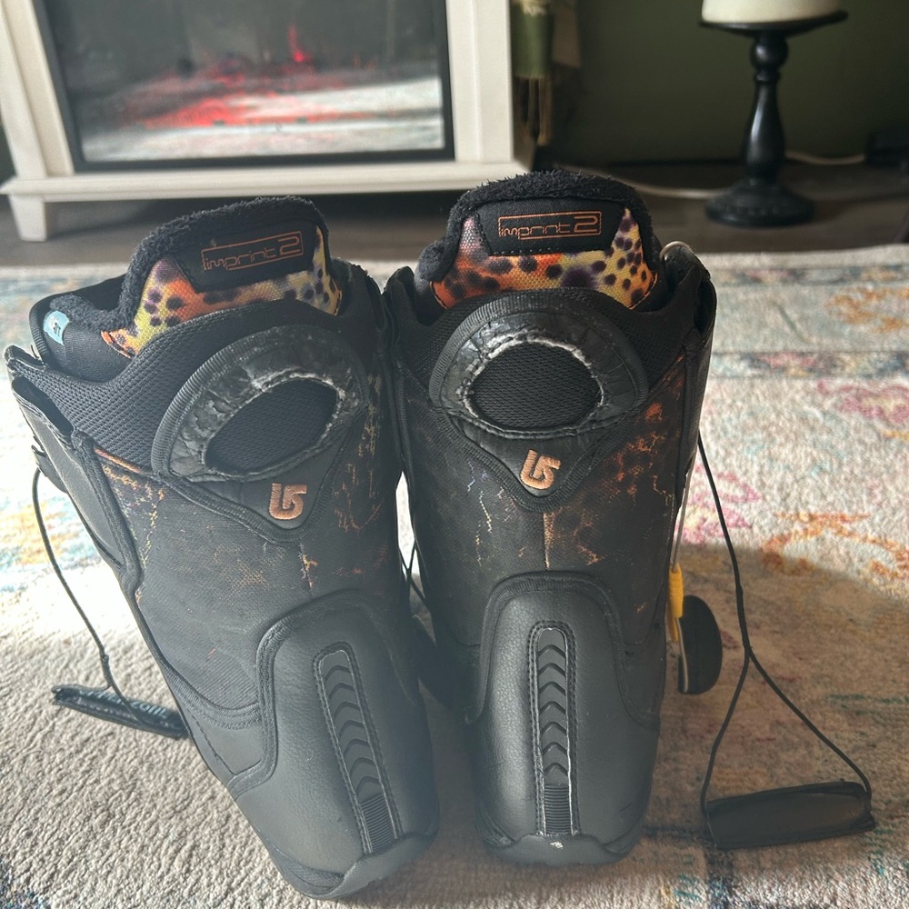 Black Snowboard Boots with Colorful Accents